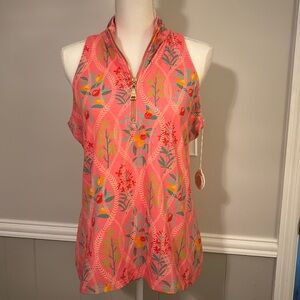 Spartina 449 Keira zip tank. Queenie topiary. Size M. NWT